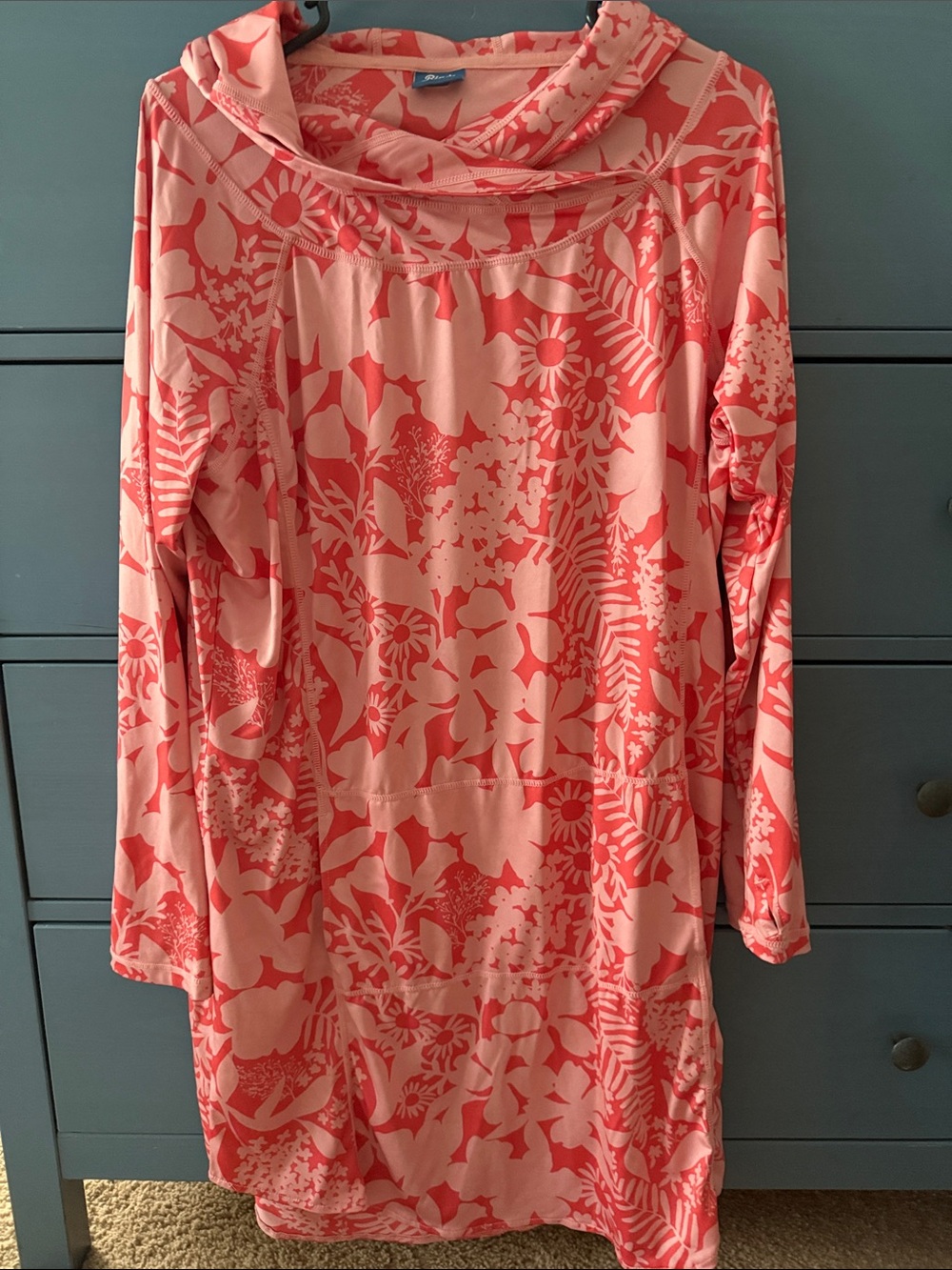 Ripskirt Hawaii Coral and Light Pink Floral Swim Coverup Tunic